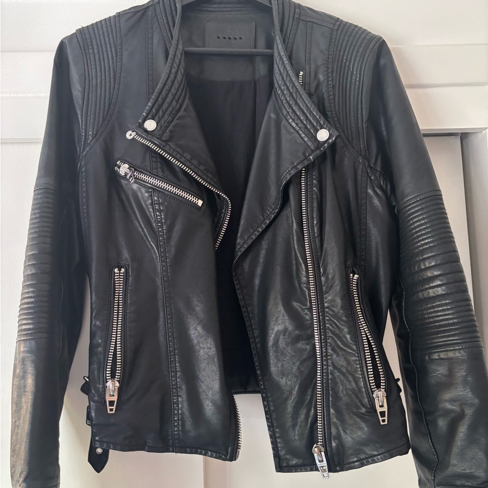 BLANKNYC vegan moto leather hiker jacket